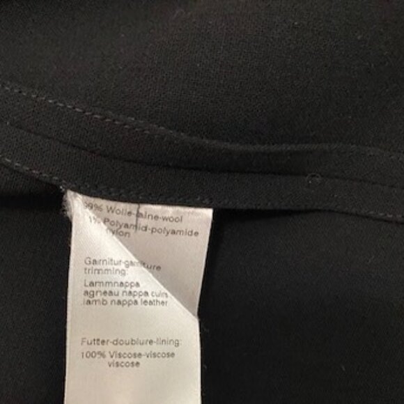 Akris Wool Leather Black Blazer Jacket Size 10 - Picture 10 of 11